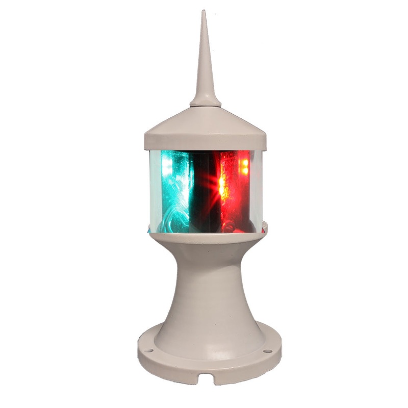 Lunasea Tri-Color/Anchor Zero Emission Light Fixture – 12V – White [LLB-73BK-01-WB]