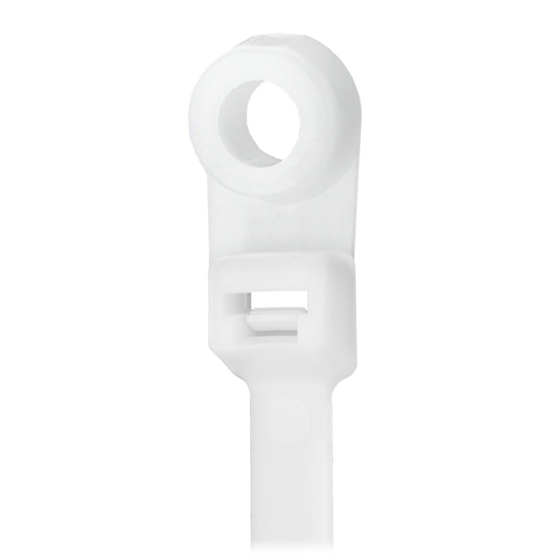 Pacer 8″ Cable Tie w/Mounting Ring – Natural Color – 50lb Tensile Strength – 2″ Bundle Diameter – 100 Piece Bag [CTMR2S-100]