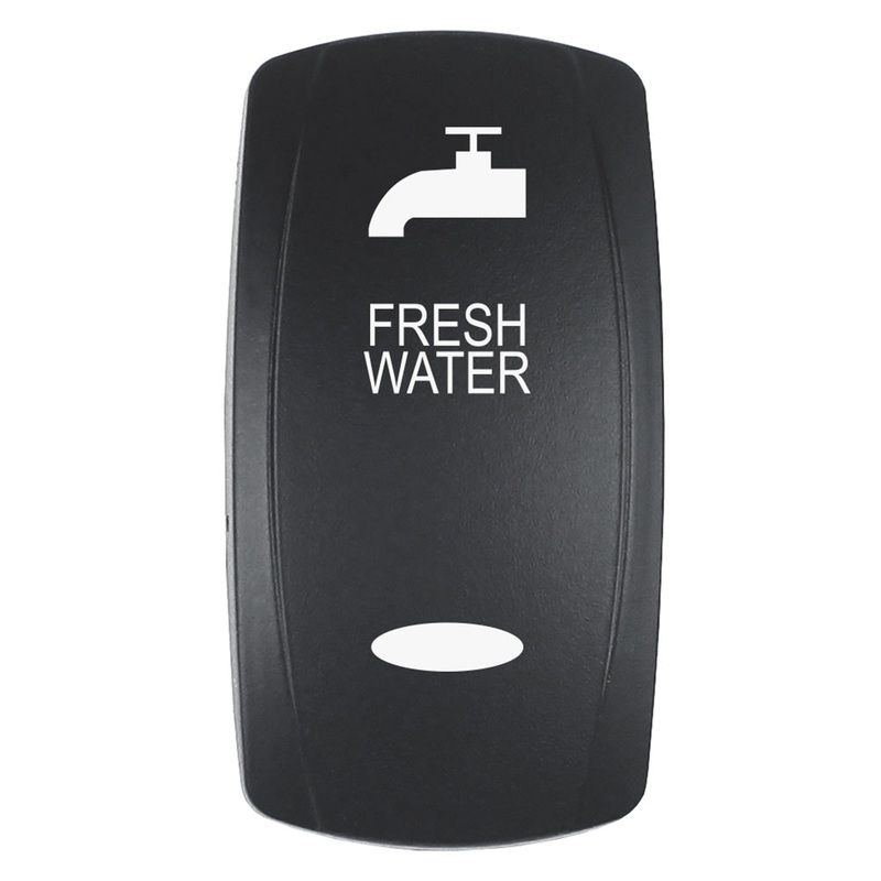 Pacer Actuator – ‘FRESH WATER’ f/V Series Contura Switches – Black – Laser Etched (Top/Bottom Light) [EV2LE-FRSH]