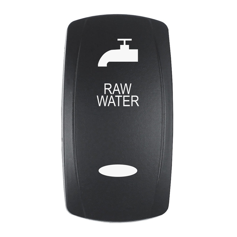 Pacer Actuator – ‘RAW WATER’ f/V Series Contura Switches – Black – Laser Etched (Top/Bottom Light) [EV2LE-RAW]