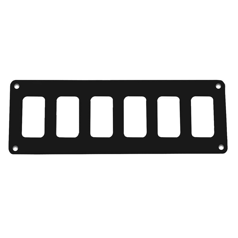 Pacer Switch Panel – 6 Switch  1 Row – 8″ x 2.75″ – Black Powder Coated Aluminum [PSC-61-BK]