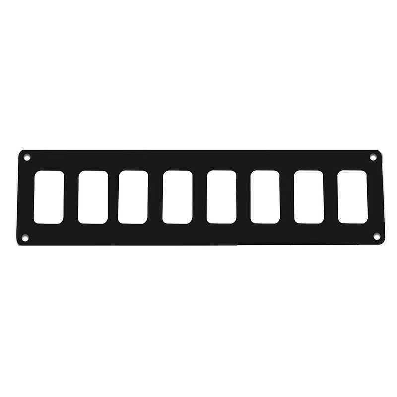 Pacer Switch Panel – 8 Switch  1 Row – 12.5″ x 2.75″ – Black Powder Coated Aluminum [PSC-81-BK]