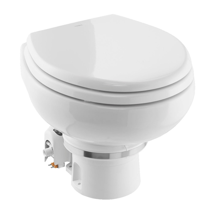 Dometic MasterFlush MF 7120 – White – Electric Macerating Toilet w/Orbit Base  Slow Close Seat – Freshwater – 12V [9610007270]