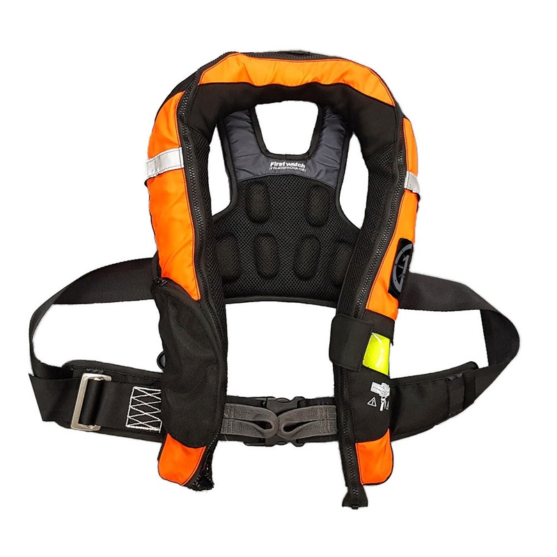 First Watch FW-40PRO Ergo Auto Inflatable PFD w/Harness – Hi-Vis Orange  Black [FW-40PROHA-OB]