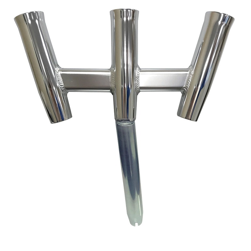 Tigress GS Trident Rod Holder – Bent Butt – Polished Aluminum [88160]