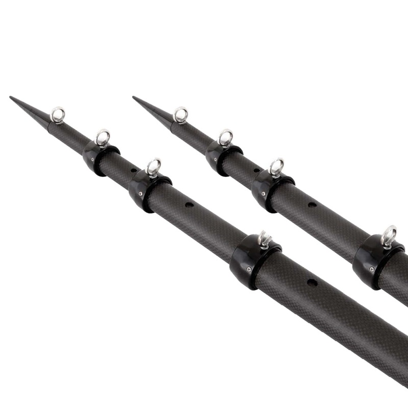 Tigress XD 3k Carbon Fiber Telescoping Outrigger Poles – 18 feet – Matte Black/ Black – Pair [88679]