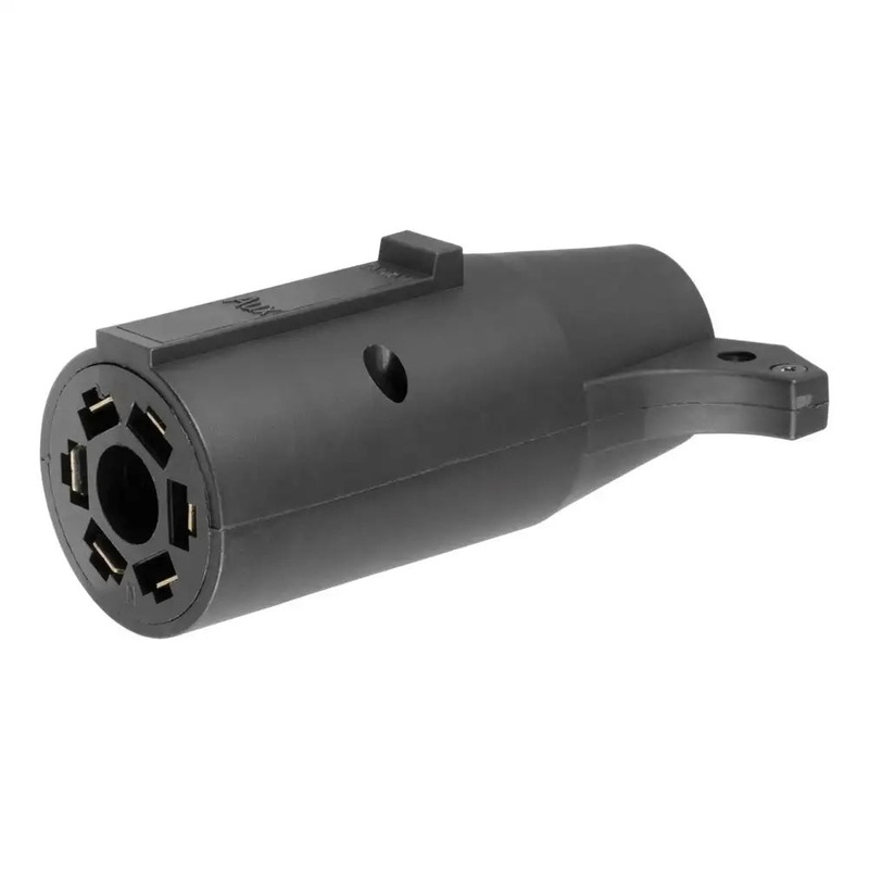 CURT Adapter – 7-Way RV Blade to 6-Way Round Trailer – Center Pin Auxiliary [57261]