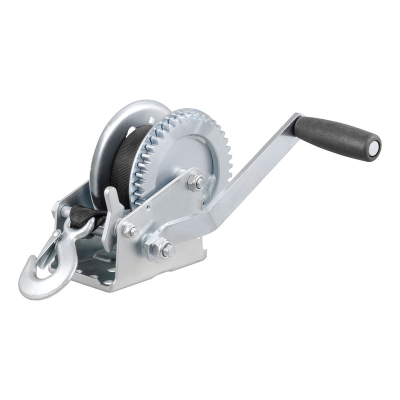CURT Hand Crank 1400 lb. Winch w/20 Strap  7-1/2″ Handle [29435]