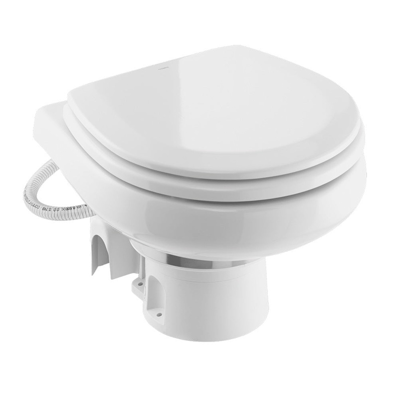Dometic MasterFlush 7260 White Electric Macerating Toilet w/Orbit Base – Raw Water – 12V [9610007285]