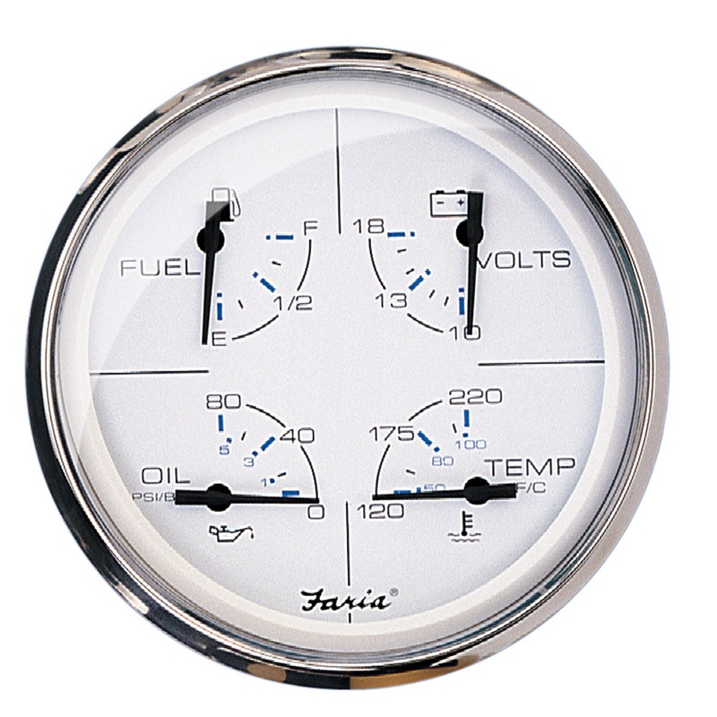 Faria Chesapeake White SS 5″ Multifunction Gauge [33864]