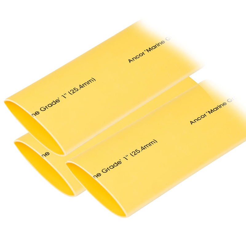 Ancor Heat Shrink Tubing 1″ x 12″ – Yellow – 3 Pieces [307924]