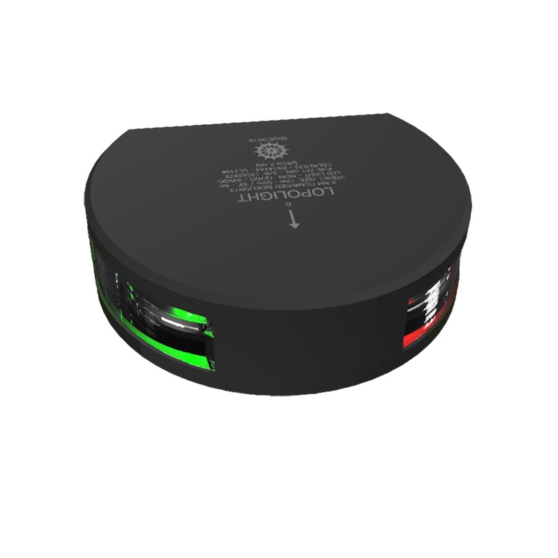 Lopolght Series 201-004 – Starboard  Port Sidelight – 2NM – Vertical Mount – Green/Red – Black Housing [201-004-B]