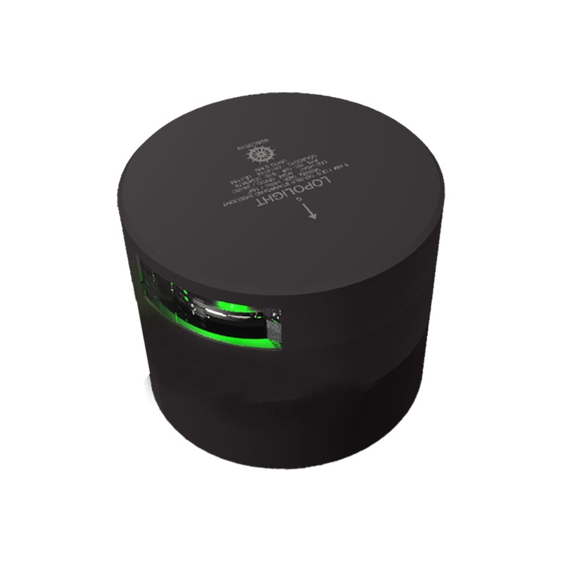 Lopolight Series 301-108 – Navigation Light – 3NM – Horizontal Mount – Green – Black Housing [301-108-B]