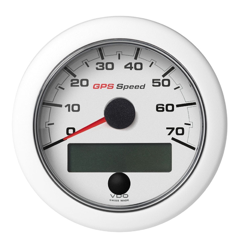 Veratron 3-3/8″ (85mm) OceanLink GPS Speedometer (0-70 KN/MPH/KMH) – White Dial  Bezel [A2C1352090001]