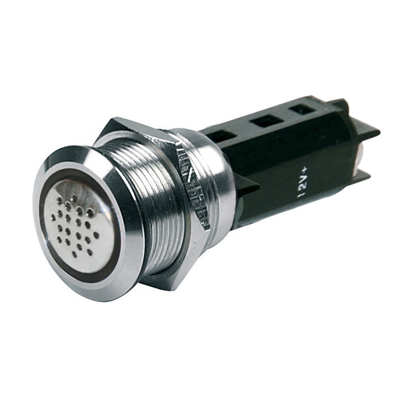 BEP 12V Buzzer w/Red LED Warning Light – Stainless Steel [80-511-0009-00]