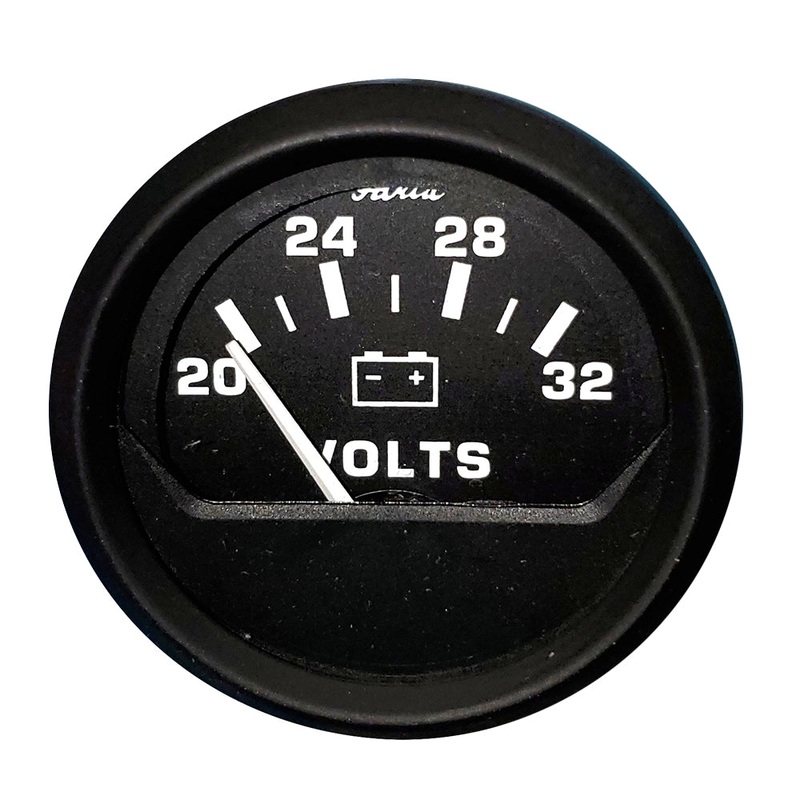 Faria Euro Black 2″ Voltmeter (20-32 V) [12860]