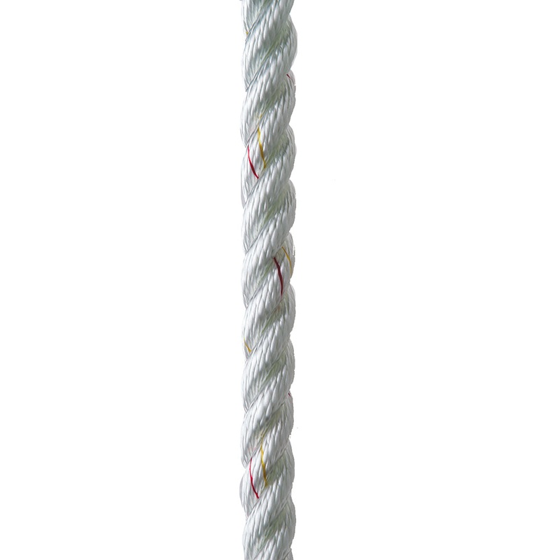 New England Ropes 3/8″ Premium 3-Strand Dock Line – White w/Tracer – 15 [C6050-12-00015]