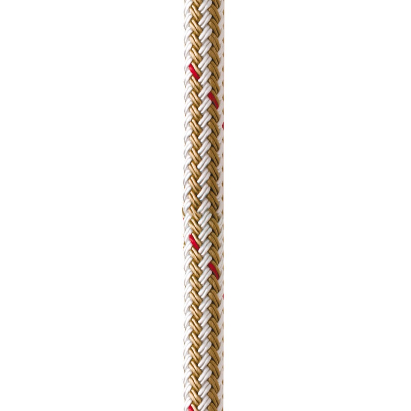 New England Ropes 5/8″ Double Braid Dock Line – White/Gold w/Tracer – 25 [C5059-20-00025]