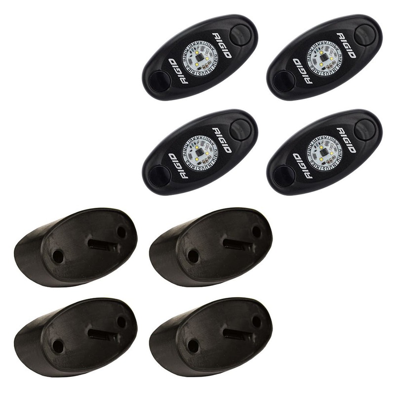 RIGID Industries A-Series Rock Light Kit – 4 Amber Lights – Black [400243]