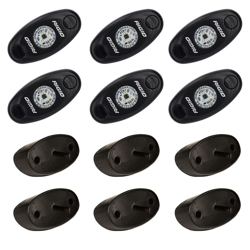RIGID Industries A-Series Rock Light Kit – 6 Amber Lights – Black [400293]