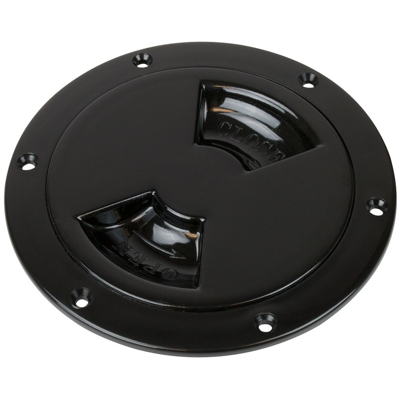 Sea-Dog Quarter-Turn Smooth Deck Plate w/Internal Collar – Black – 5″ [336355-1]