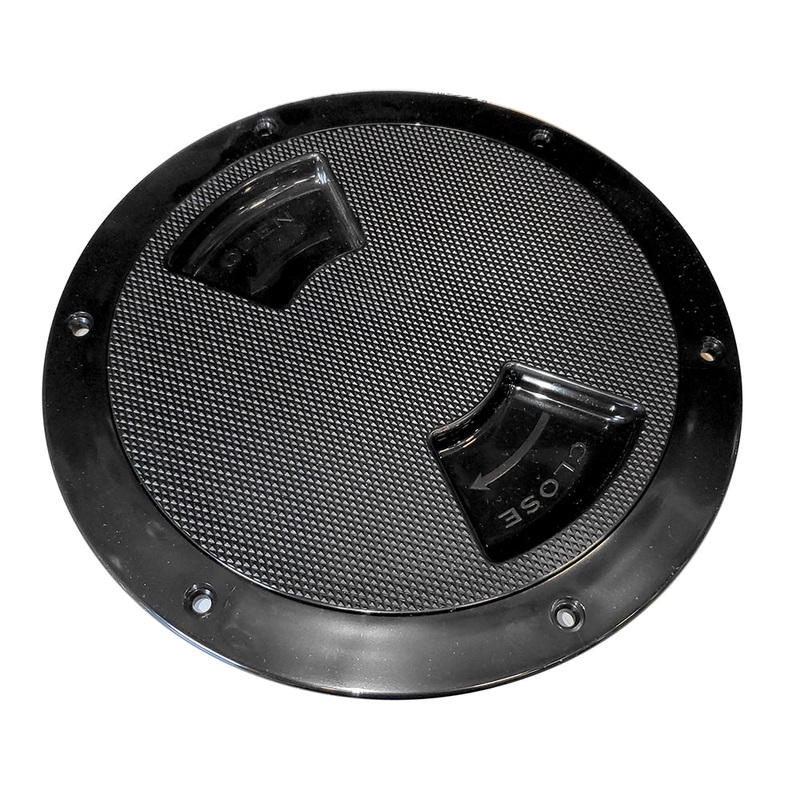 Sea-Dog Quarter-Turn Textured Deck Plate w/Internal Collar – Black – 6″ [336367-1]