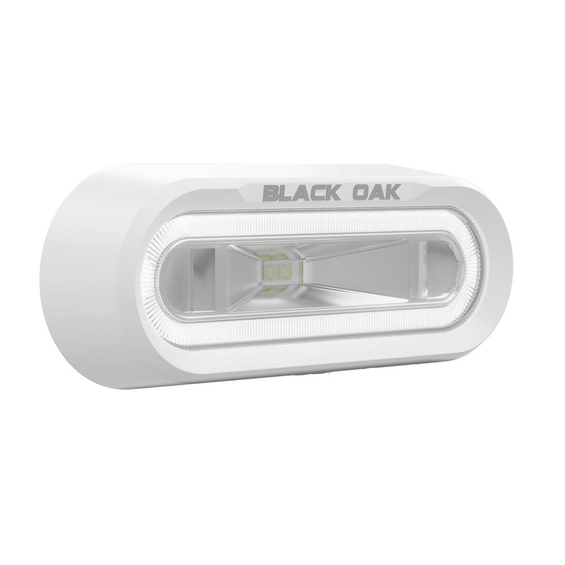 Black Oak Low Pro Off Road Spreader Light – Bracket Mount – White Housing – White LED [MLPS-W]