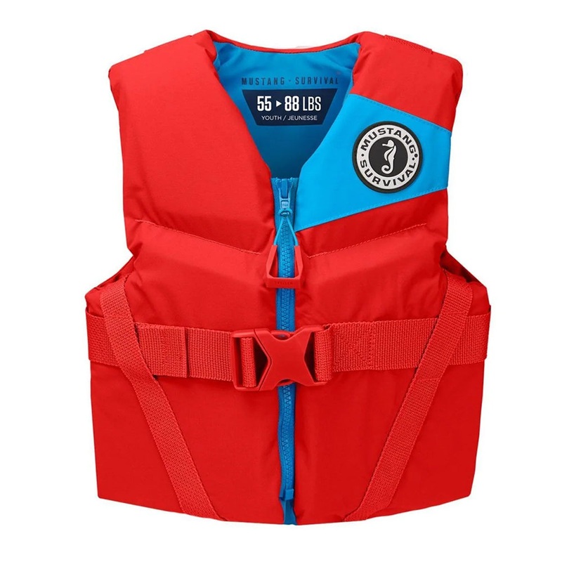 Mustang Youth REV Foam Life Vest – Imperial Red [MV357002-277-0]