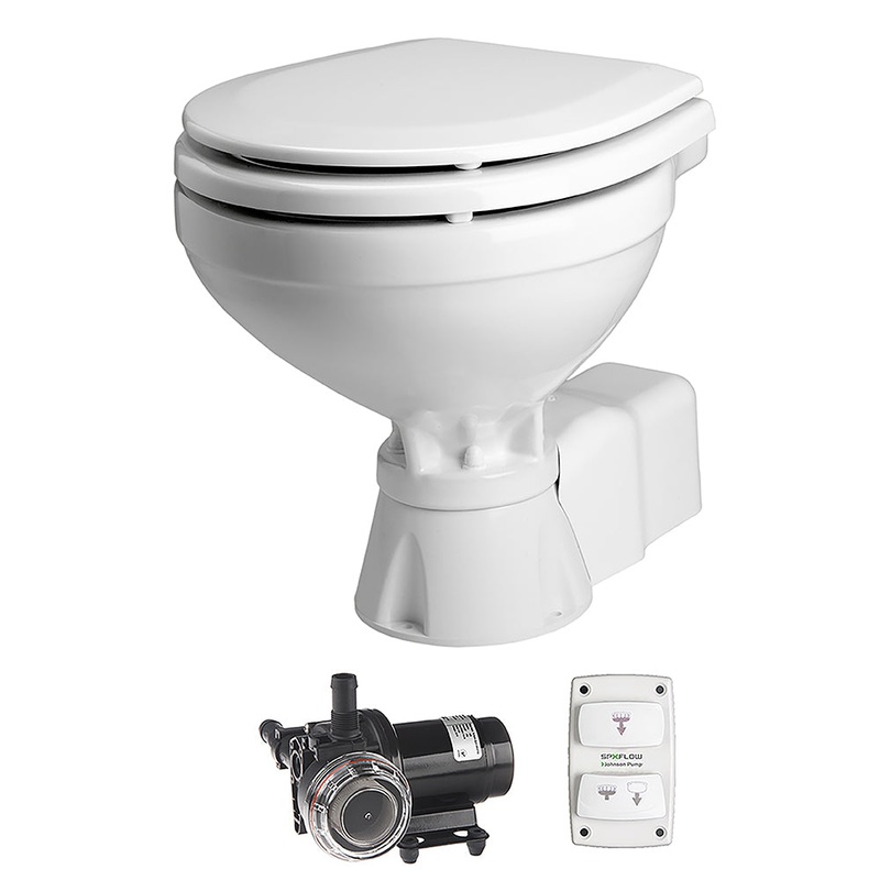 Johnson Pump AquaT Toilet Silent Electric Compact – 12V w/Pump [80-47231-01]