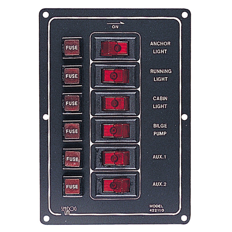 Sea-Dog Aluminum Switch Panel Vertical – 6 Switch [422110-1]