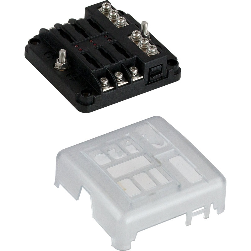 Sea-Dog Blade Style LED Indicator Fuse Block w/Negative Bus Bar – 6 Circuit [445185-1]