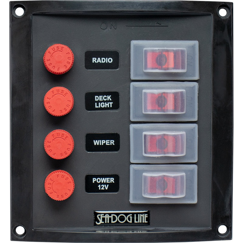 Sea-Dog Splash Guard Switch Panel Vertical – 4 Switch [424016-1]