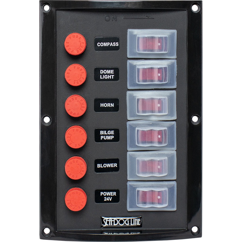 Sea-Dog Splash Guard Switch Panel Vertical – 6 Switch [424116-1]