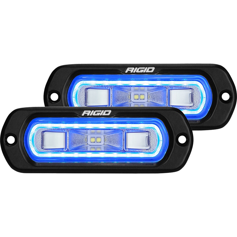 RIGID Industries SR-L Series Flush Mount Spreader Light – Black Housing – Blue Halo [53221]