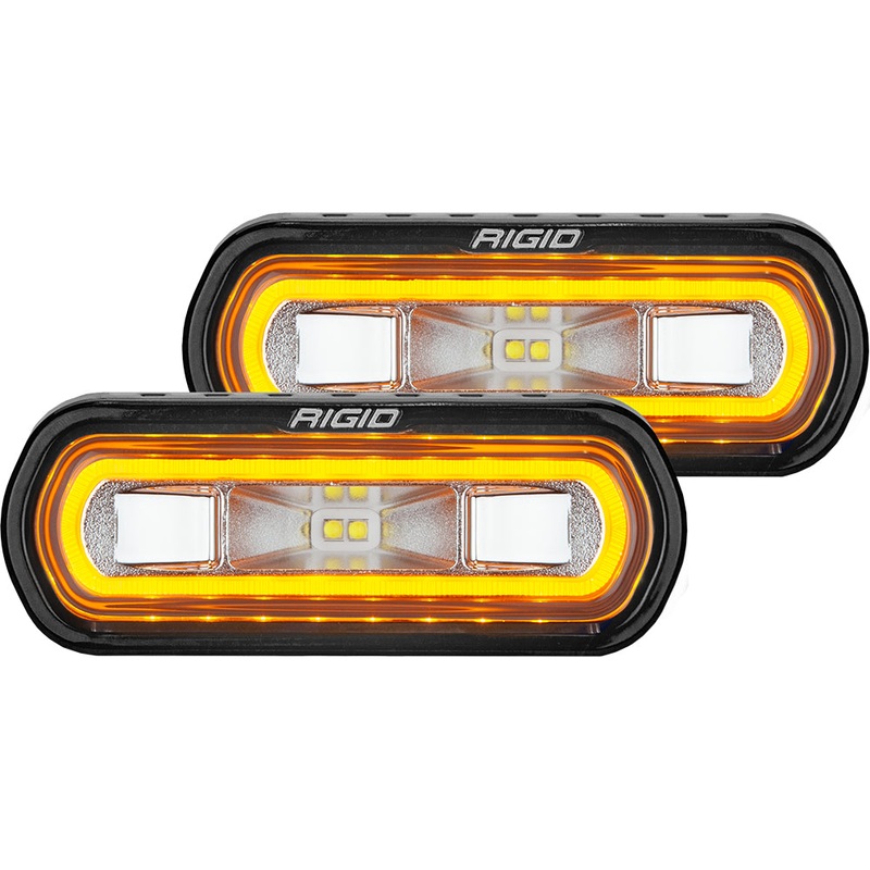 RIGID Industries SR-L Series Surface Mount Spreader Light – Black Housing – Amber Halo [53123]