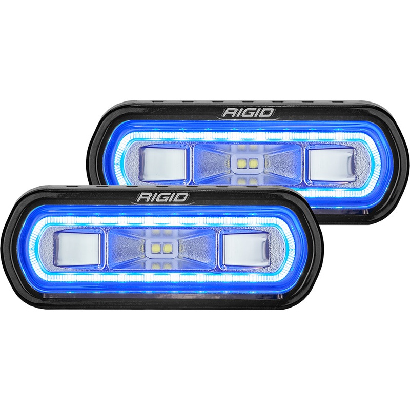 RIGID Industries SR-L Series Surface Mount Spreader Light – Black Housing – Blue Halo [53121]