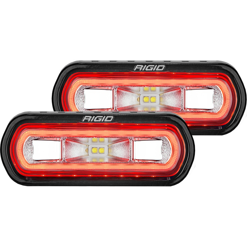 RIGID Industries SR-L Series Surface Mount Spreader Light – Black Housing – Red Halo [53122]