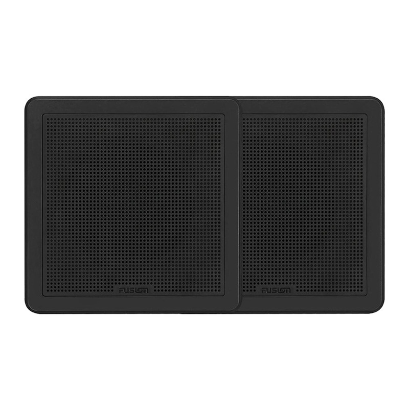 Fusion FM-65SB FM Series 6.5″ 120 Flush Mount Square Marine Speakers – Black Grill – 120W [010-02299-11]