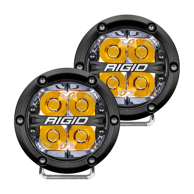 RIGID Industries 360-Series 4″ LED Off-Road Spot Beam w/Amber Backlight – Black Housing [36114]