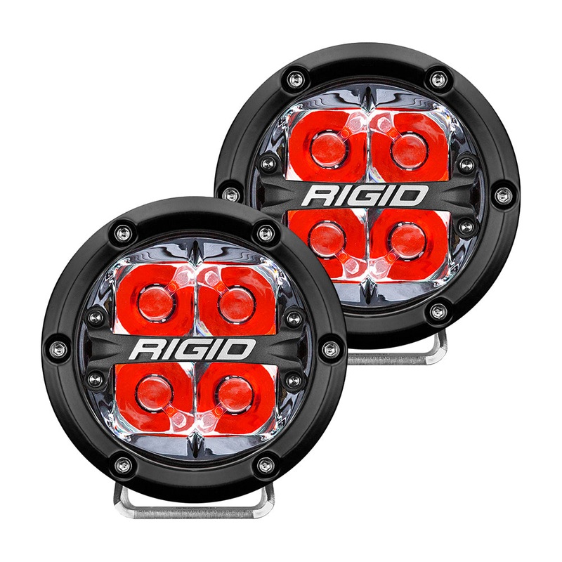 RIGID Industries 360-Series 4″ LED Off-Road Spot Beam w/Red Backlight – Black Housing [36112]