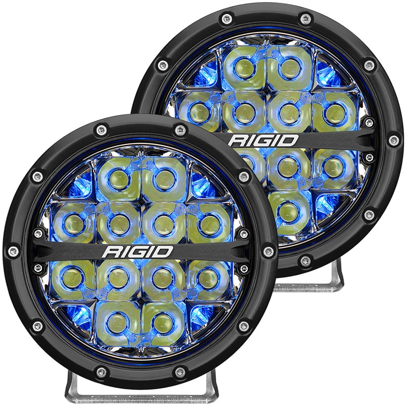 RIGID Industries 360-Series 6″ LED Off-Road Fog Light Drive Beam w/Blue Backlight – Black Housing [36207]