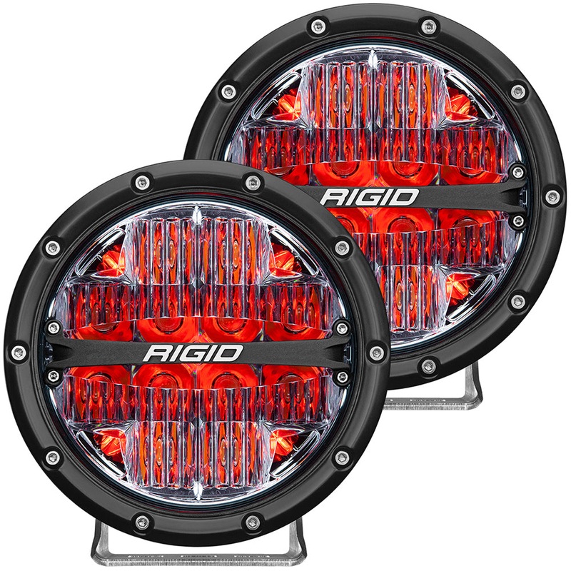 RIGID Industries 360-Series 6″ LED Off-Road Fog Light Drive Beam w/Red Backlight – Black Housing [36205]