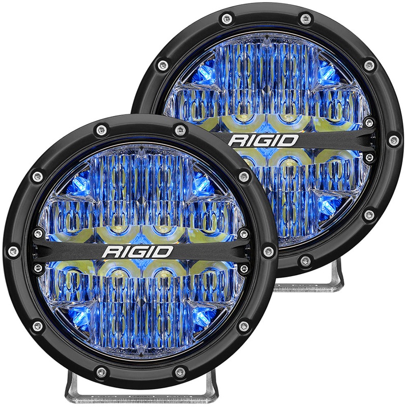 RIGID Industries 360-Series 6″ LED Off-Road Fog Light Spot Beam w/Blue Backlight – Black Housing [36202]