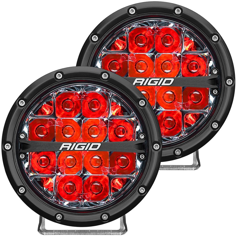 RIGID Industries 360-Series 6″ LED Off-Road Fog Light Spot Beam w/Red Backlight – Black Housing [36203]