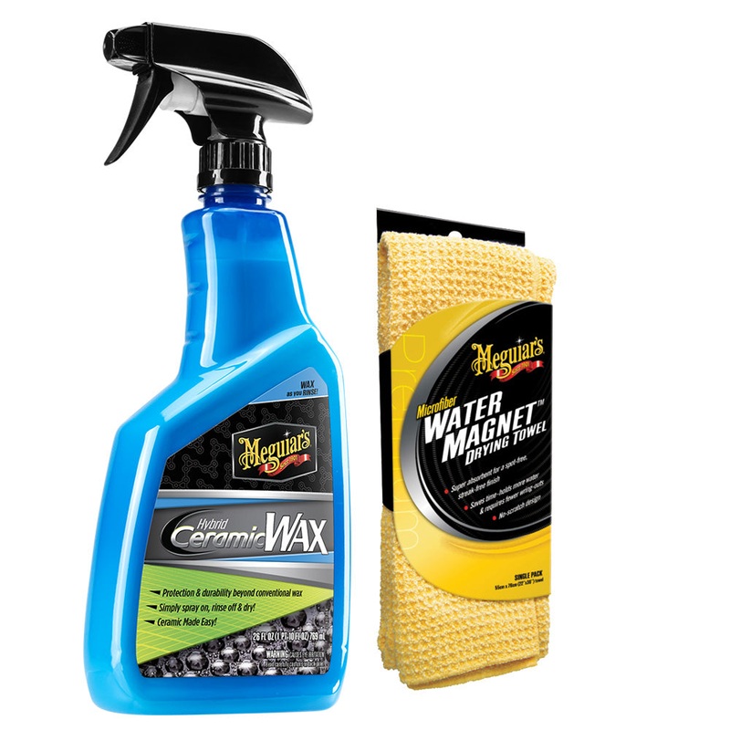 Meguiars Hybrid Ceramic Wax w/Water Magnet Microfiber Drying Towel – 22″ x 30″ [G190526-X2000KIT]