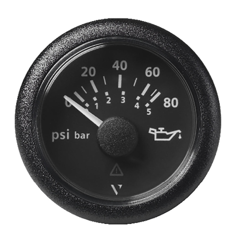 Veratron 52MM (2-1/16″) ViewLine Oil Pressure Gauge 80 PSI/5 Bar – Black Dial  Round Bezel [A2C59514128]