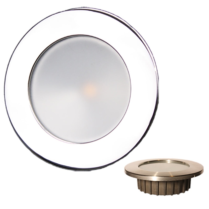 Lunasea “ZERO EMI Recessed 3.5 LED Light – Warm White w/Polished Stainless Steel Bezel – 12VDC [LLB-46WW-0A-SS]