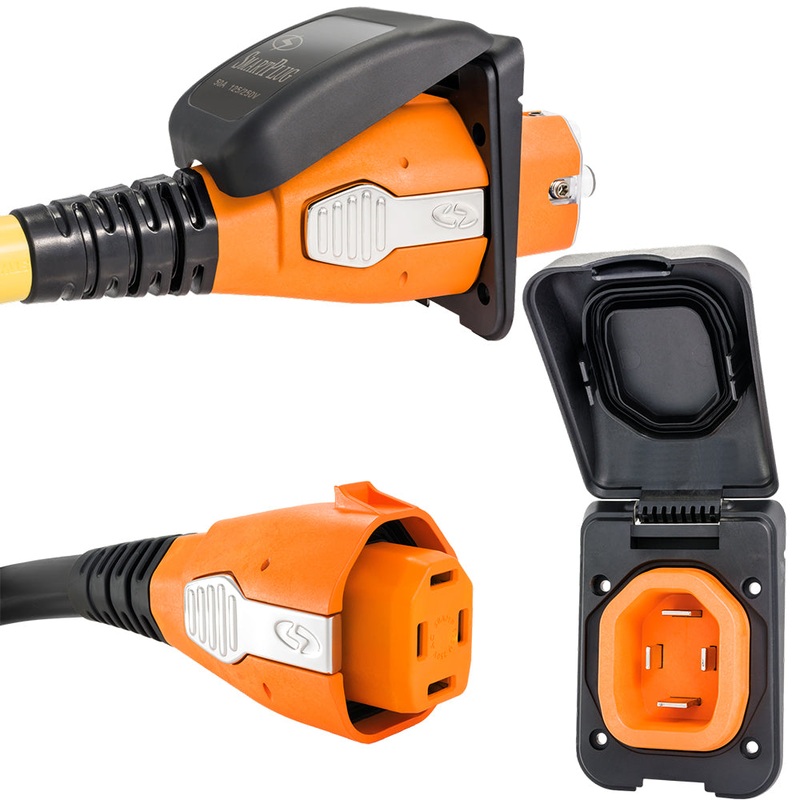 SmartPlug 50 AMP Inlet  Female Cord Connector Combo – Black [B50ASSYPB]