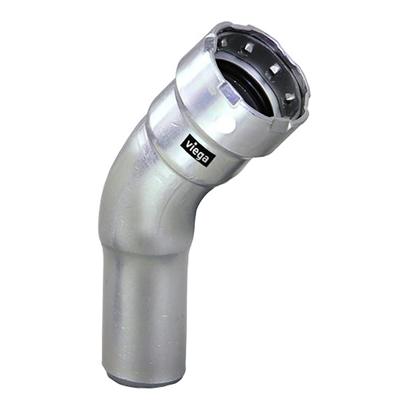 Viega MegaPress 3/4″ 45 Stainless Steel 304 Elbow Street – Press Connection – Smart Connect Technology [95085]