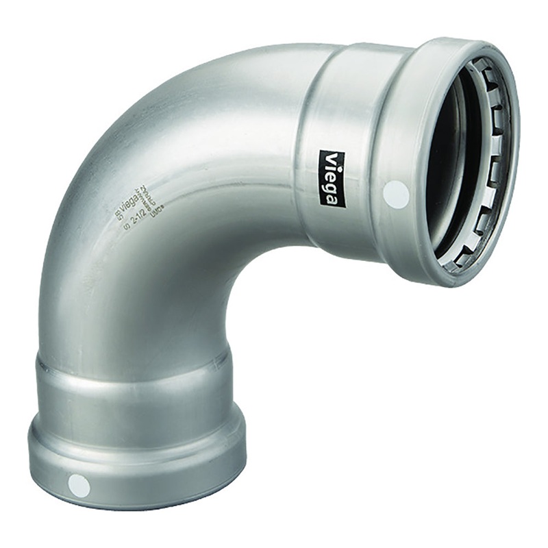 Viega MegaPress 4″ 90 Carbon Steel Elbow w/FKM – Double Press Connection – Smart Connect Technology [26510]